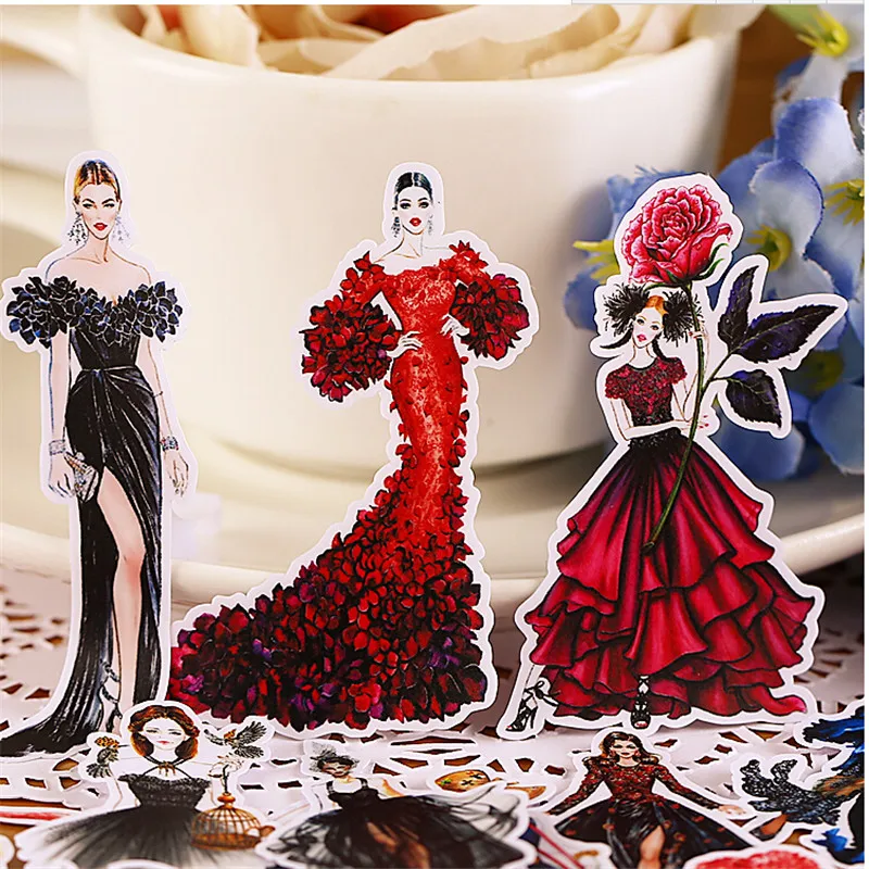 22pcs Creative Cute Self-made Gorgeous Show Field / Fashion Girl Scrapbooking /Decorative Sticker /DIY Craft Photo Albu