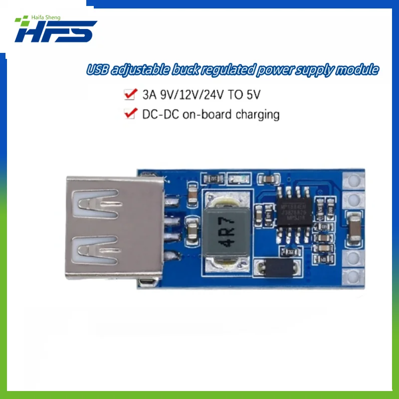 

1PCS 9V/12V/24V to 5V DC-DC step-down car charger USB car charger 3A output buck regulator power supply module