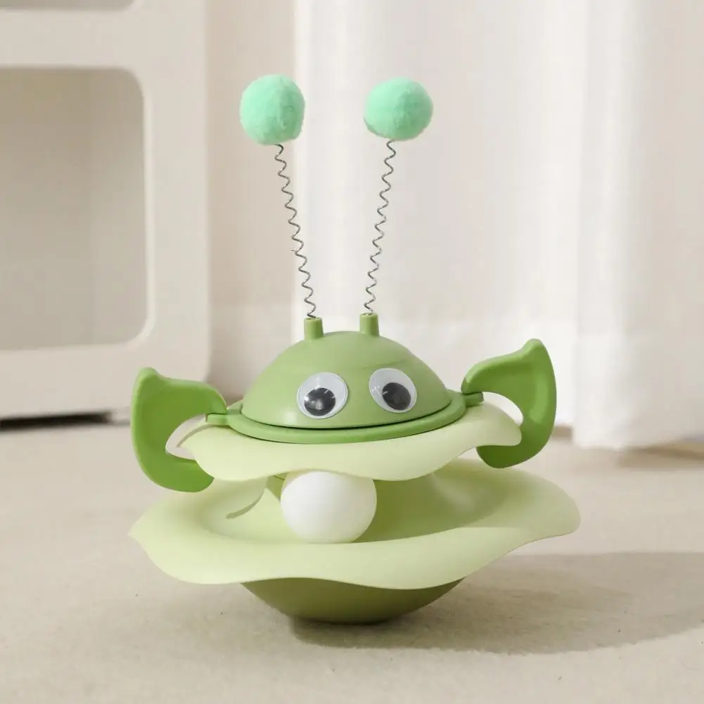 Cat Ball Track Toy Interactive Bee Shaped Cat Tower Turntable Tumbler Cats Toy with Spring Pom Pom Ball for Cat - PeticaDeals