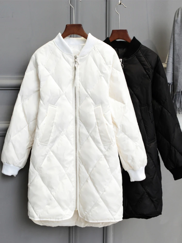 SEDUTMO Winter  Womens Down Jackets Long Ultra Light Thin Casual Coat Puffer Jacket Slim Remove Hooded Parka ED1275