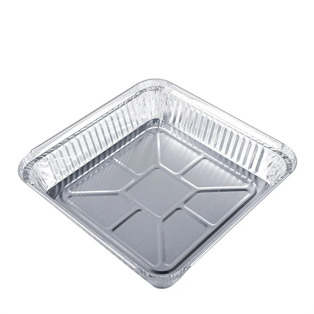 30PCS 1650ml 9 Inch Square Aluminum Foil Baking Tray with Lids Disposable  Tin Cake Pans Food Packaging Containers Kitchenware - AliExpress