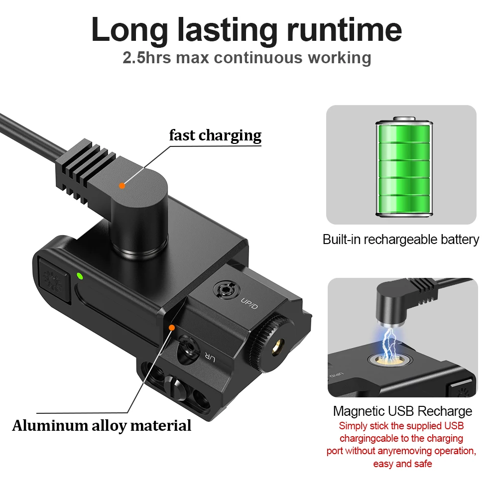 Compact 1080 Magnetic Charging Laser Sight Red/Blue Built-In Lithium Battery Sports & Outdoor Use Compatible