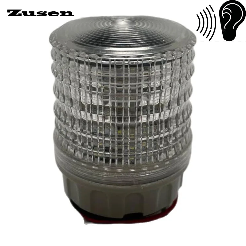 Zusen TB5051-J-W with Buzeer Sound12v 24v 110v 220v White Color Signal Lamp Warning LED Small Flashing Light
