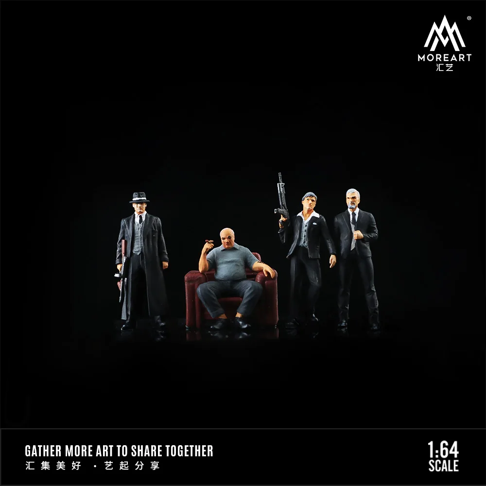 More Art1:64 Gang Boss Action Figure Set Simulating Resin Decoration Figure Model For Display&Gift 