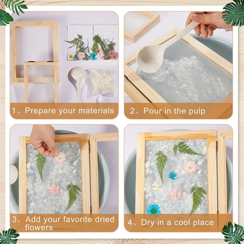 Multi-size Paper Making Mould Frame DIY Papermaking Paper Making Screen Learning Wood Handcraft Gift Wooden Mesh Mold for DIY Craft Materials