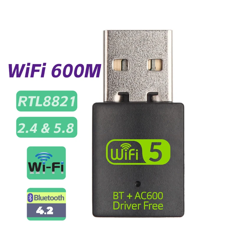 

Беспроводной Wi-Fi USB адаптер, сетевая карта, бесплатный прием сигнала драйвера, передатчик 600 Мбит/с, совместное использование Wi-Fi, Игровая USB карта, сетевой адаптер