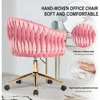 Velvet Office Chair, Pink Desk Chair Vanity Chairs with Wheels,360° Swivel Home Office Desk Chair Computer Chairs, Accent Chair 4