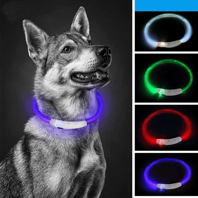 3 Modes Led Light Glowing Loss Prevention Rechargeable LED Dog Collars Glowing Luminous Pet Dog Collar Usb Dog Collar Night 2
