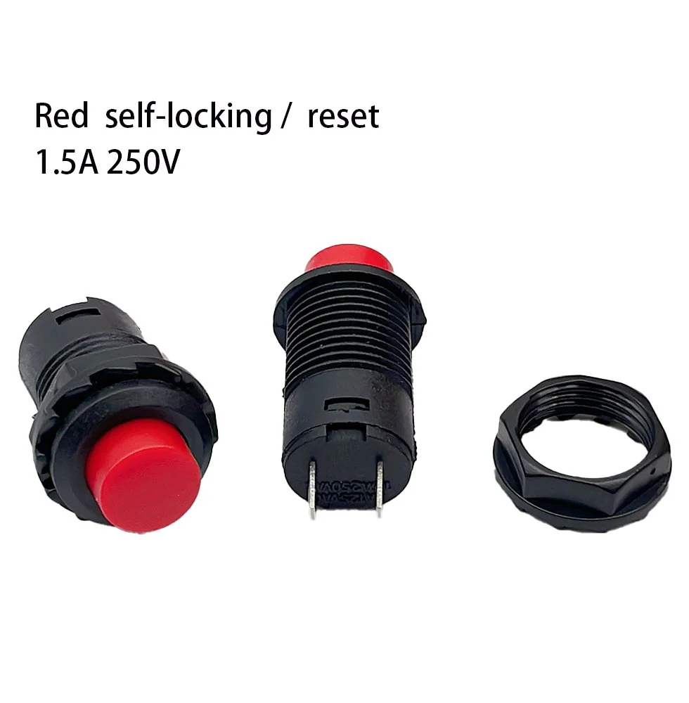 1Pcs Self locking button DS-228 DS228 12mm  Lock Latching OFF- ON Push Button Switch maintained pushbutton switches