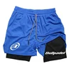 Men's Running Training Shorts with Phone Pocket Tight Shorts Sportswear 2-in-1 Print 5