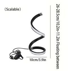 Modern LED Spiral Desk Lamp with Adjustable Three - Color Dimming and USB Power Switch (Three - colour)
