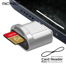Micro TF SD Card Reader Converter for iPhone & iPad - OTG to Micro SD Adapter for Memory Card Reading, iOS Compatible (Silver)