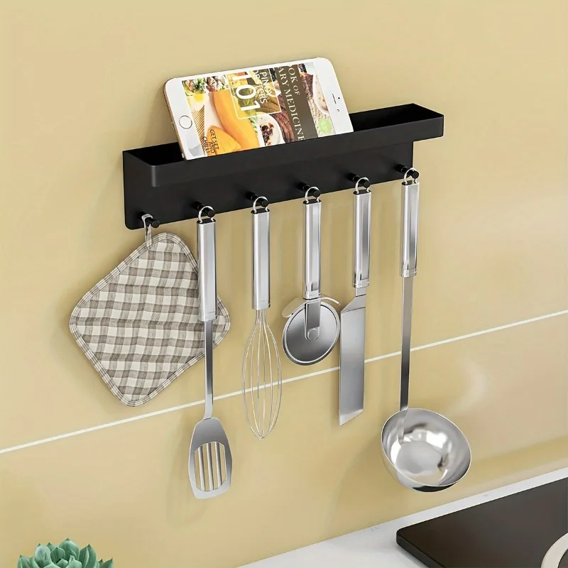 Wall-Mounted Key Holder & Organizer with Hooks