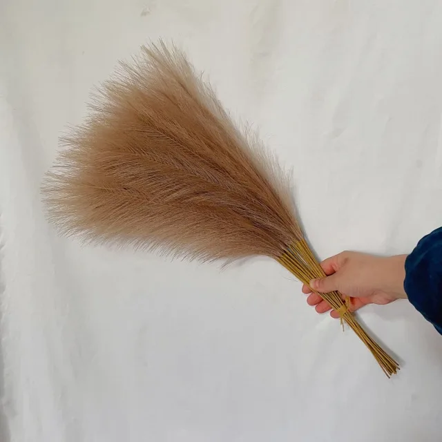 55CM 5/10PCS Fluffy Pampas Grass Boho Decor Flower Fake Plant Reed Simulated Wedding Party Home Decoration Artificial Flowers