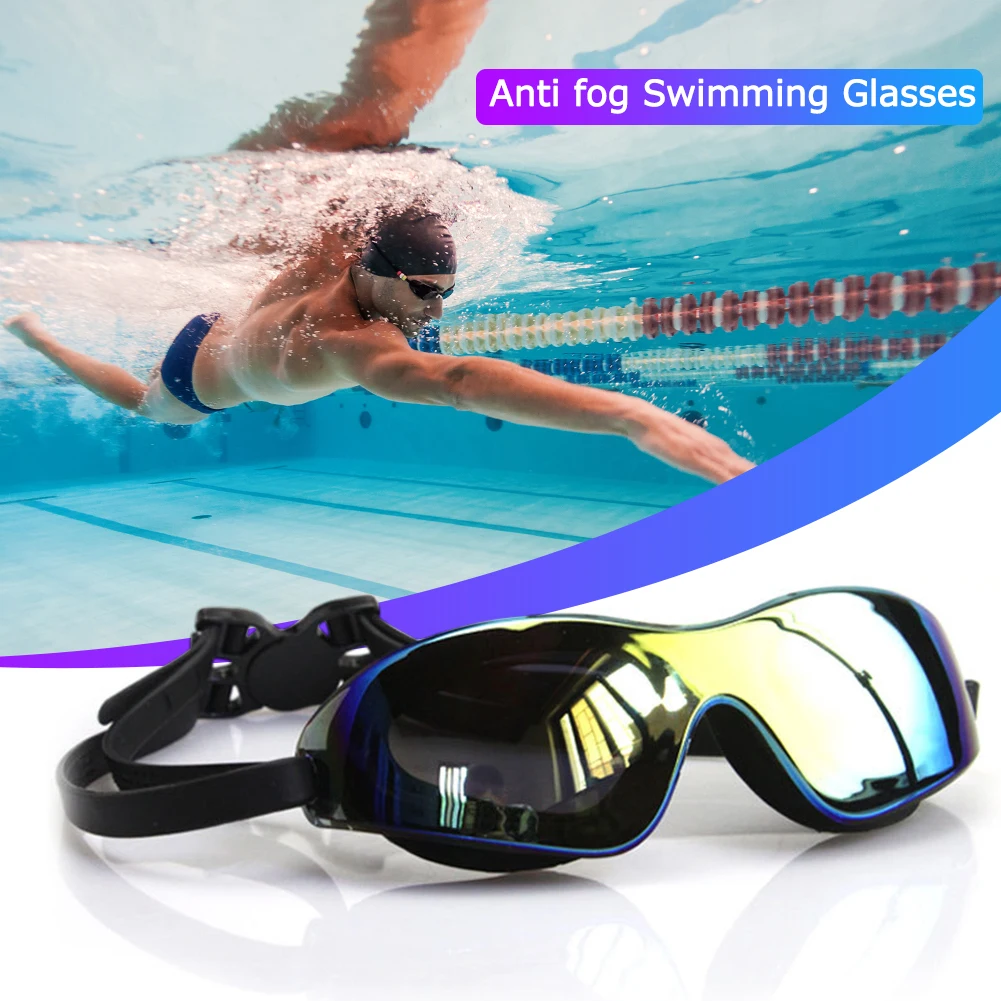 Swimming Goggles Large Frame Adults Swimming Pool Eyewear Waterproof HD Anti-fog Goggles Adjustable Silicone Swim Glasses 수경 3