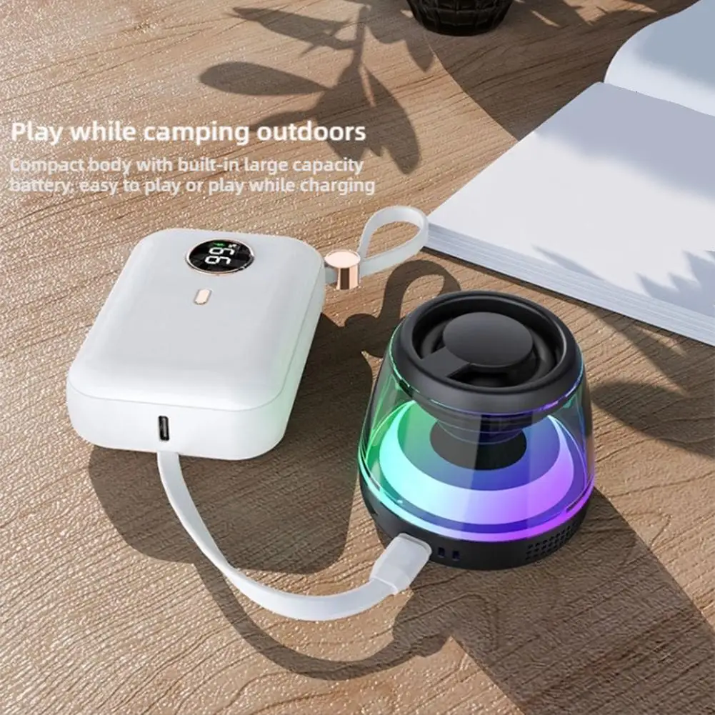 Low Subwoofer Stylish Portable Speaker Bluetooth Wireless Speaker Outdoor Can Plug-in Memory Card RGB Ambient Light Box