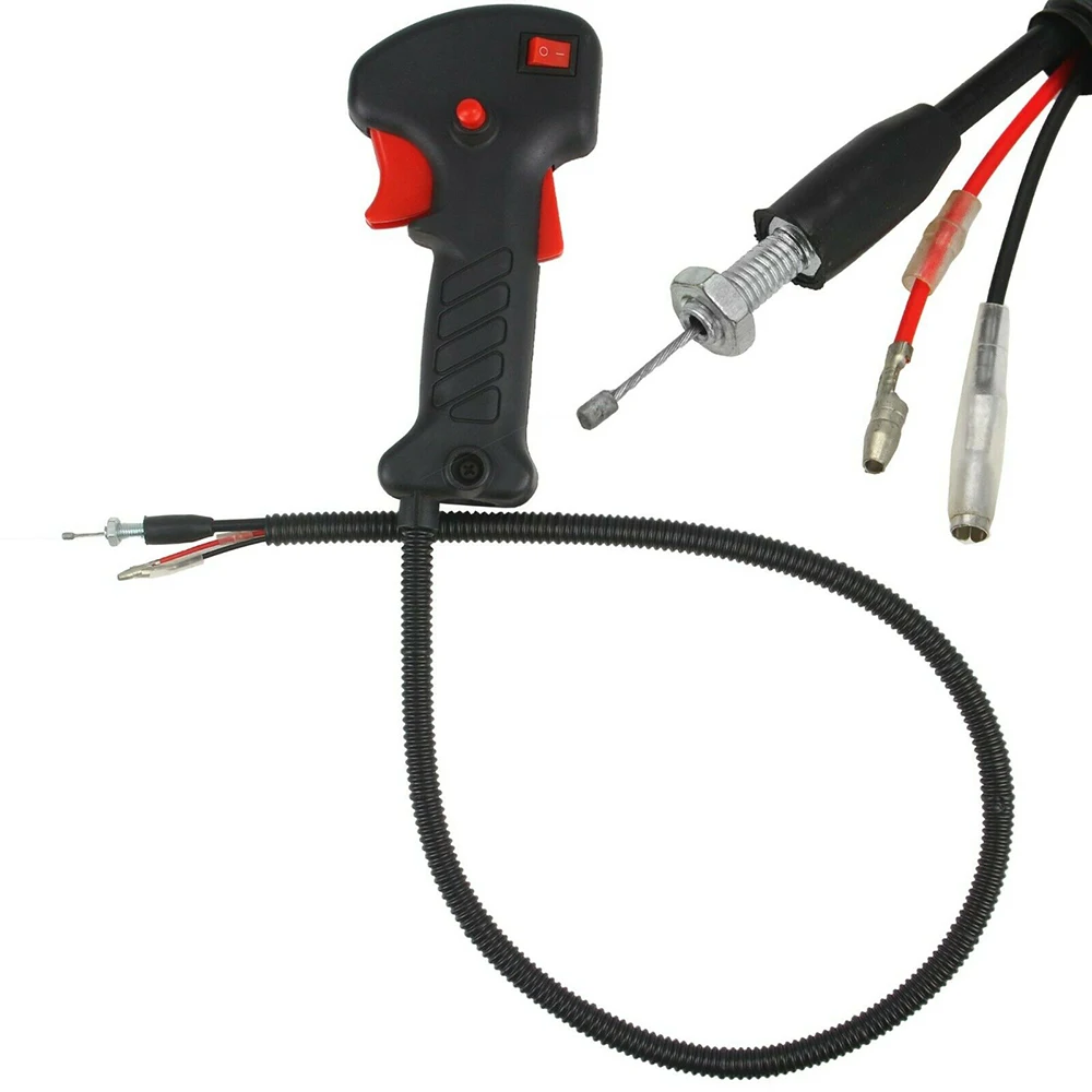 

80cm Manual Throttle Handle Switch Assembly For Gasoline Brush Cutter Grass Trimmer Tube Throttle Trigger Cables