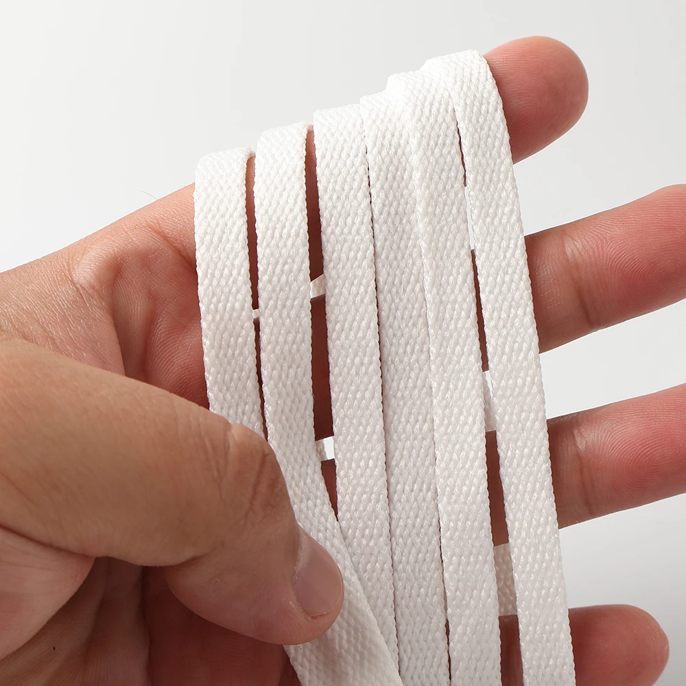 Premium Unisex Flat Canvas Shoelaces in Pure White/Beige Off-White