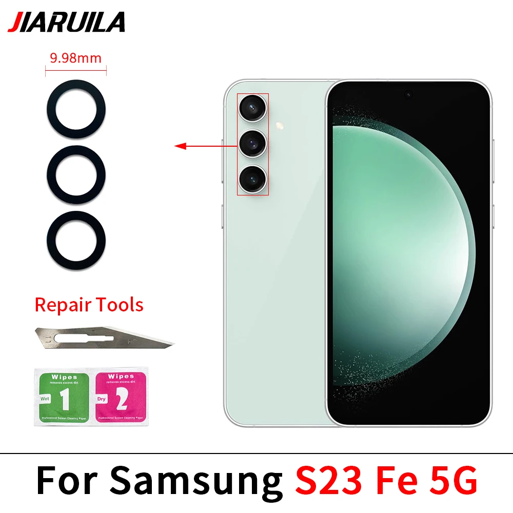 10-Pack Rear Camera Glass Lens with Adhesive Stickers