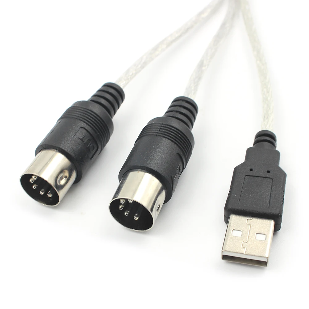 PC 컴퓨터용 USB 입력 출력 MIDI 어댑터 케이블, 음악 키보드 변환기 코드 와이어