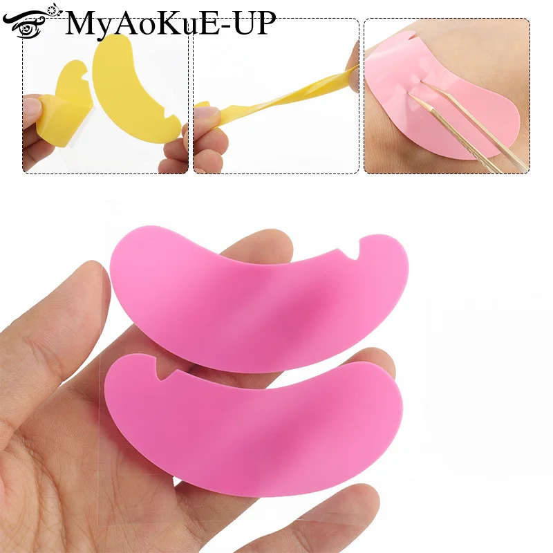 Eyelash Patches 1 Pair Reusable Silicone Eyelash Pad Lash Extension U-Shaped Design Eyelashes Lift Gel Eye Pads Beauty Makeup Tools