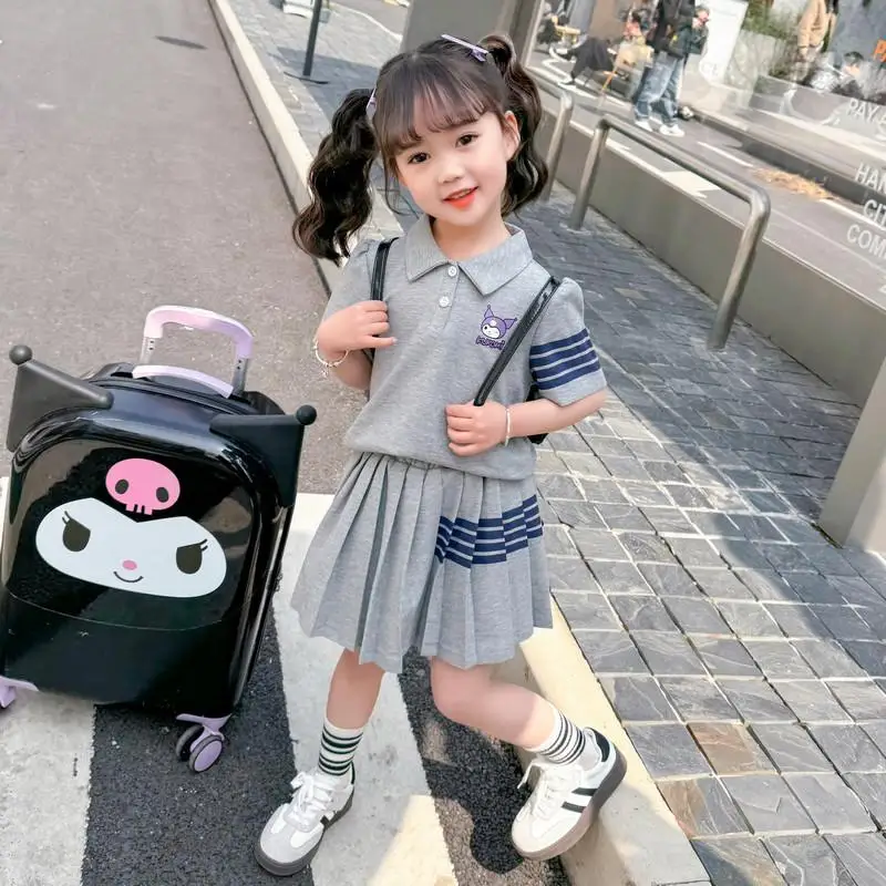 

Kawaii Kuromis плиссированная юбка Sanrios мультяшная фигурка летняя крутая тонкая в западном стиле детская ветровка для колледжа подарок для девочки