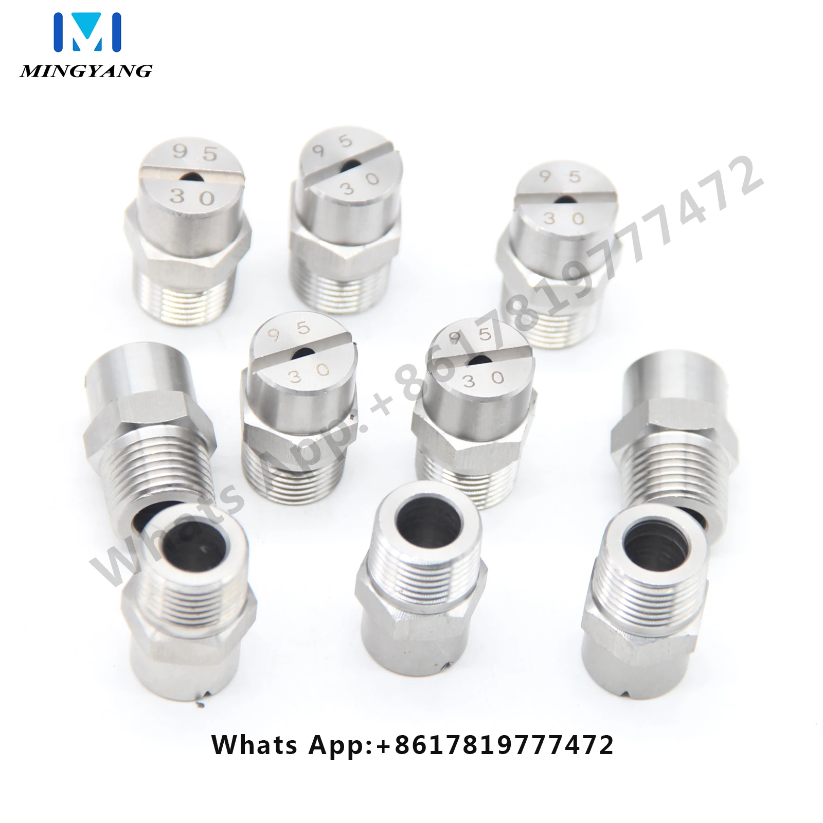 1 pc 1/4" 25/65/110 Degree High Pressure Stainless Steel Flat Fan Spray Nozzle, Road Sweeper/Dirty Floors/Walls Spray Nozzle 5