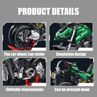 Technical MOC Kawasakied Z1000 Motorcycle Model Building Blocks City DIY Motorbike Racing Car Bricks Toys For Children Boy Gifts 3