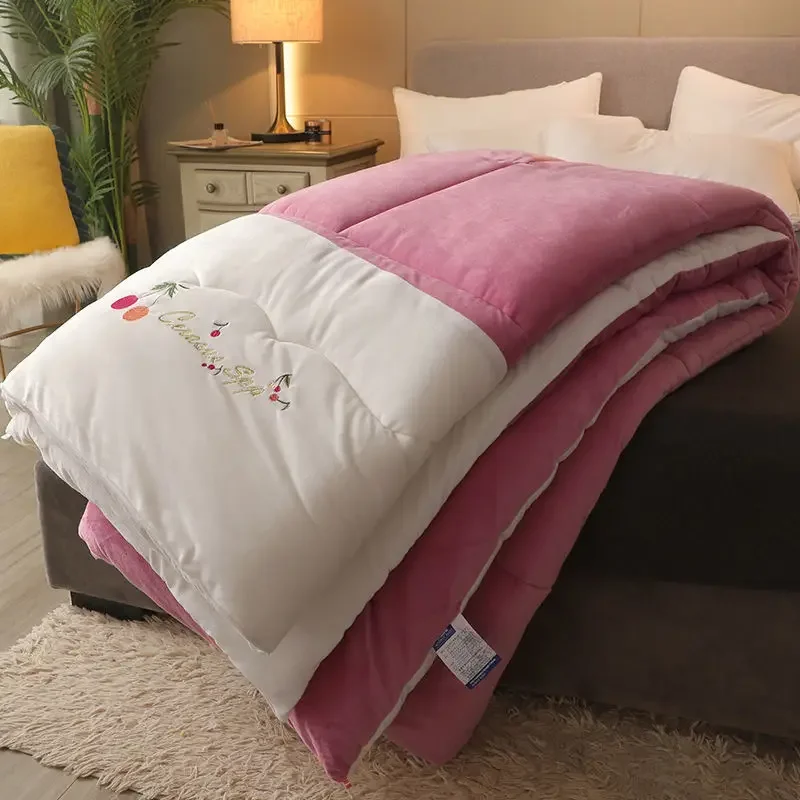

Milk Pile Quilt Winter Quilt Double-sided Pile Cotton Quilt Thickened Warm Winter Wool Quilt Flannel Core Thickened Quilt