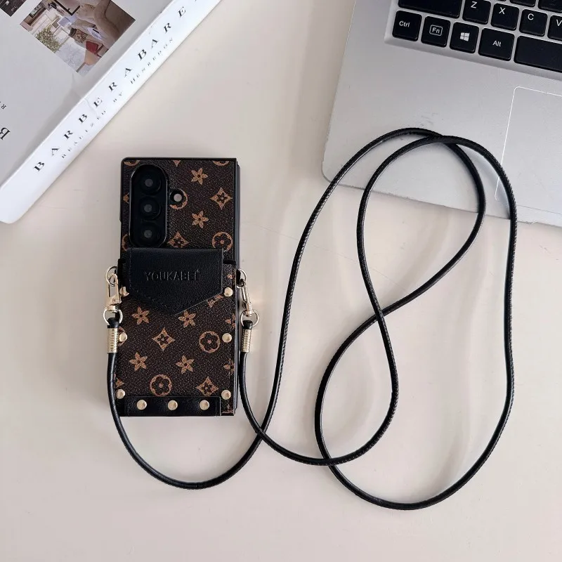 Classic Vintage Pattern Textured Faux Leather Phone Case with Card Holder