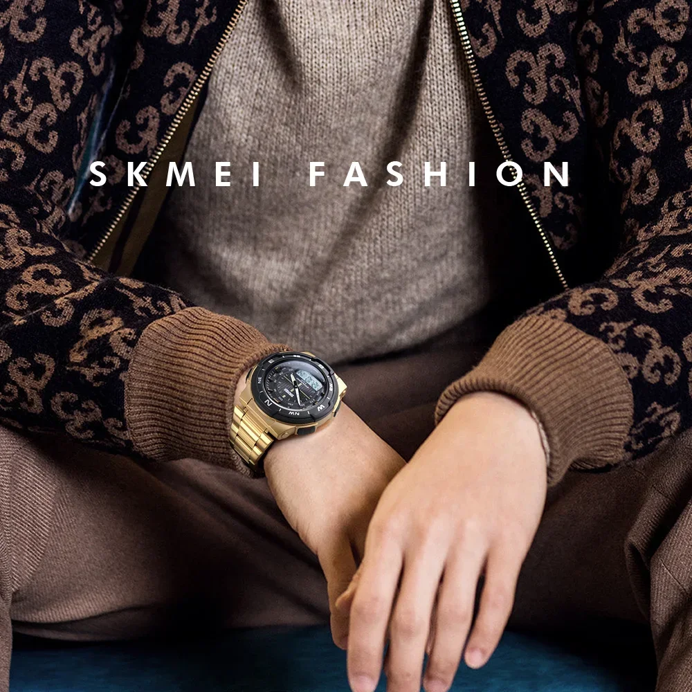 SKMEI 1370 Quartz Mens Watch Fashion Men's Wristwatch Stopwatch Chronograph Sport Waterproof Men Watches Reloj Masculino 1454 4