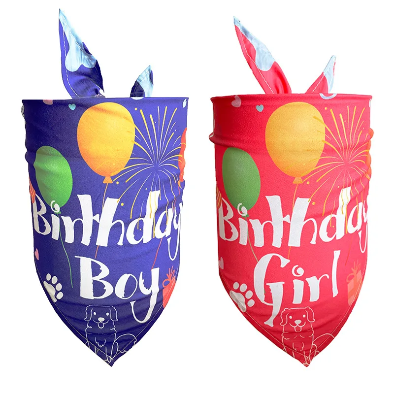 20Pcs Birthday Dog Bandana Fashion Cute Dog Brithday Bandane Sciarpa Small Dog Cat Puppy Bavaglini Per Cani Animali Domestici Forniture