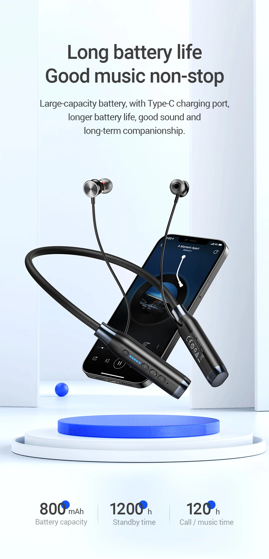 HOCO ES62 Bluetooth 5.3 Sports Neckband Earphones