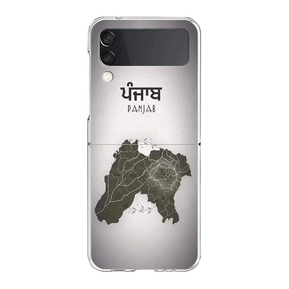 Clear Hard Folding Phone Case with Punjab Map Design