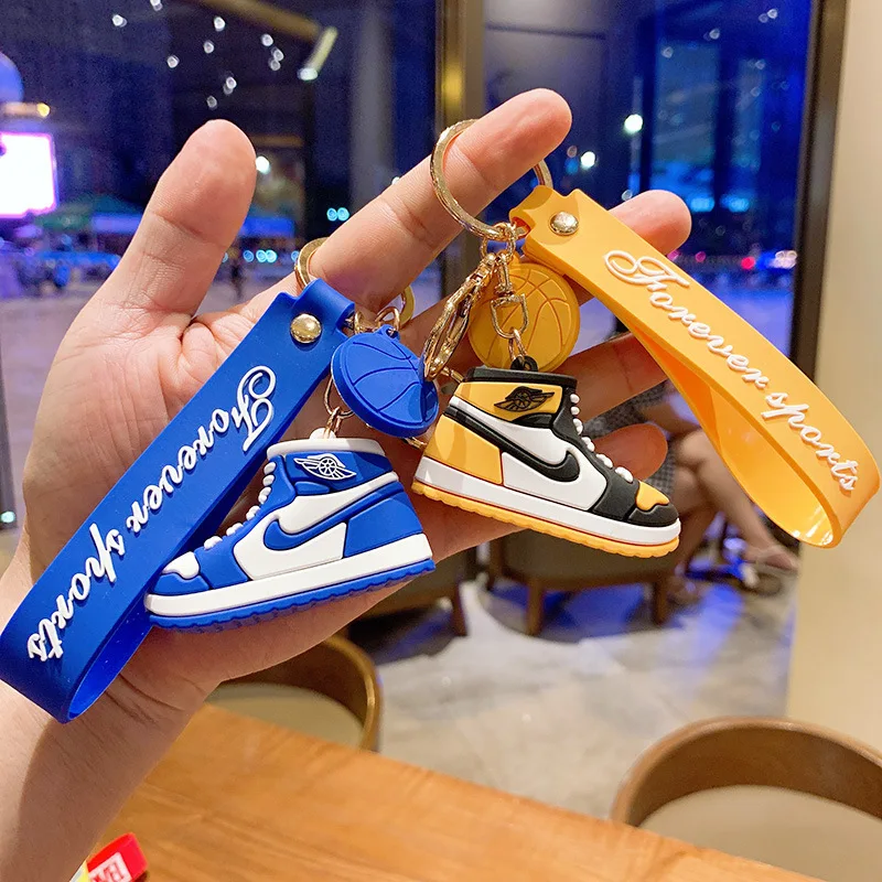3D Basketball Shoes Keychains For Man Woman Couples Soft Rubber Car Key Ring Chain Bag Backpack Small Pendant Gift Accessories |