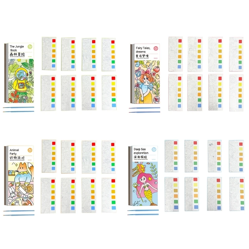 

Multifunction Pocket Watercolor Painting Book for Kids Watercolor Paint-Bookmark