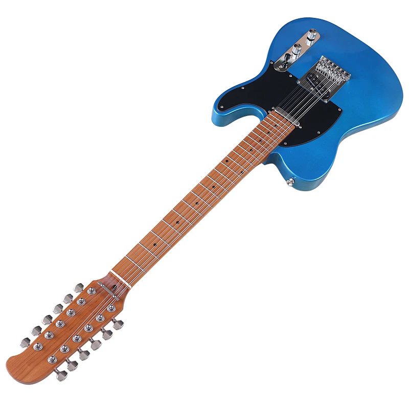 12弦高光沢エレキギター,39インチ,無垢材ベース,22フレット,メイプル