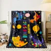 cartoon Dinosaur Space pattern soft Flannel Blanket for Bed Bedroom Sofa Picnic,Warm Throw Blanket for Cover Outdoor Leisure Nap 4