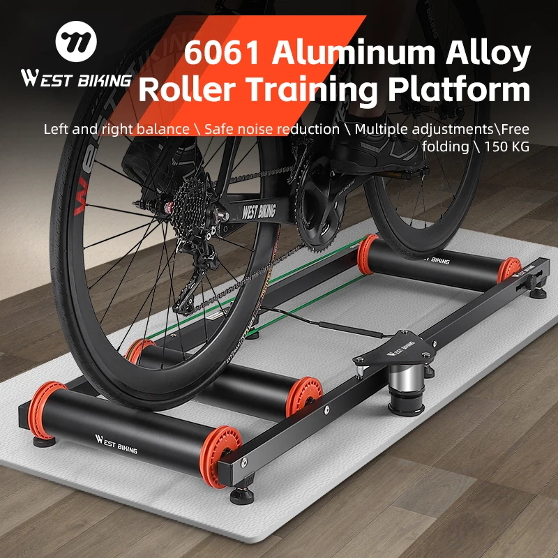 WEST BIKING Bike Rollers Trainers Indoor Home MTB Road Bicycle Exercise Training Stand Silent Foldable Adjustable Roller Trainer