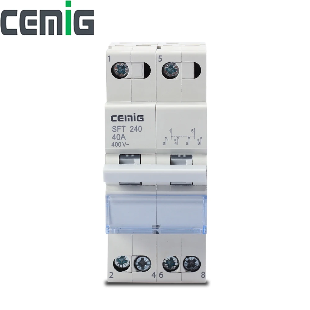 Cemig 2P Manual Dual Power Transfer Switch 40A 60A MTS Circuit Breaker