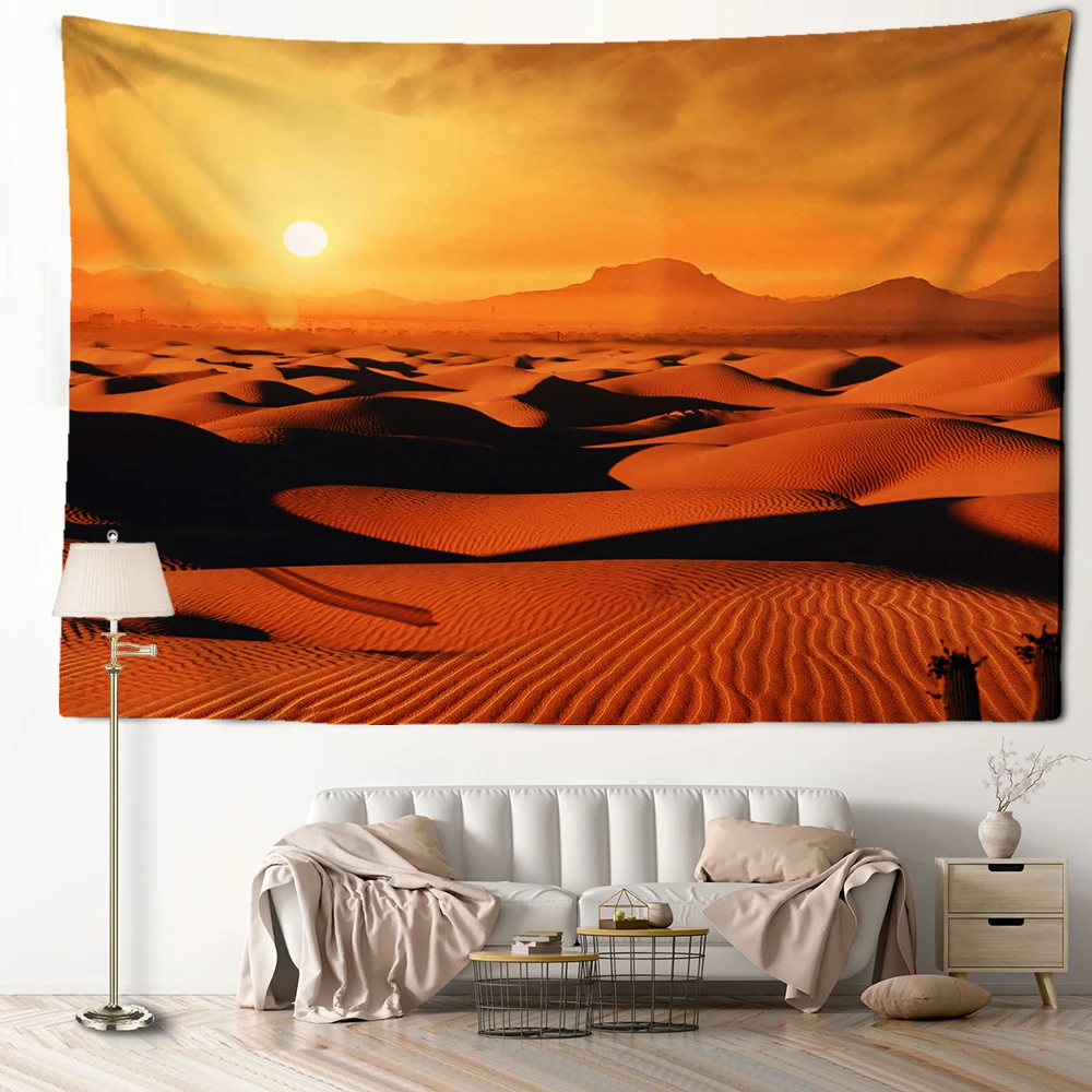 Sunset Desert Tapestry Wall Hanging Natural Scenery Simple Art Hippie ...