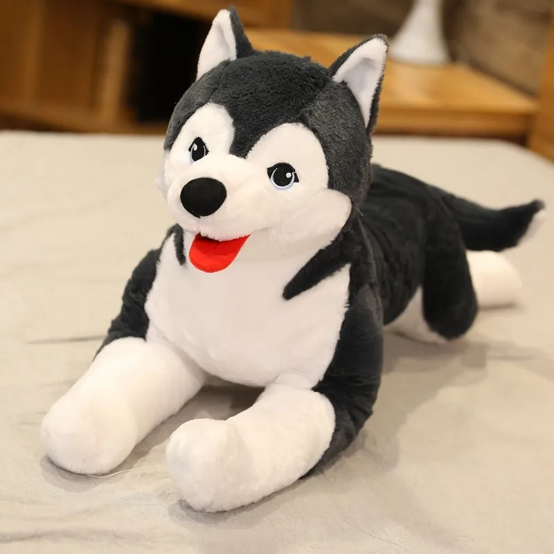 1pc 65cm Kawaii Husky Soft Plush Dog Dolls Stuffed Animal Kids Toys Simulation Husky Christmas Gifts Birthday Brinquedos