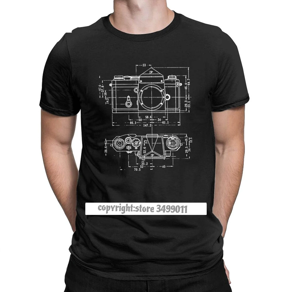 

Men's Super Fashion Camera Patent T Shirt Photographer Clothing Casual Crew Neck Tshirts Tops T Shirts Harajuku