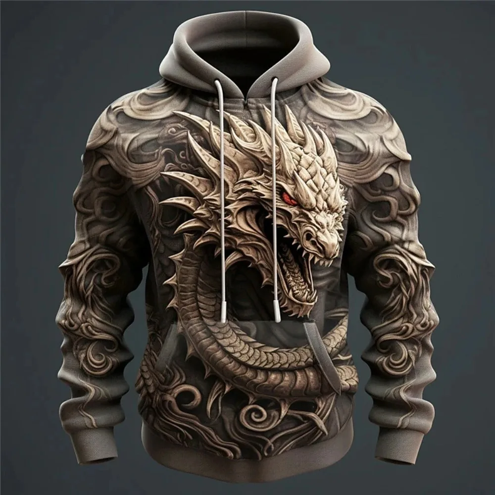 

Толстовка мужская с 3D принтом дракона, уличная одежда в стиле хип-хоп, Свитшот в стиле Харадзюку, Повседневный пуловер оверсайз, осень