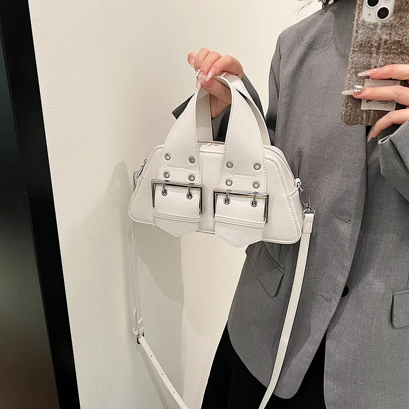 Unusual Bags for Women 2024 Trend Leather Rivets Fashion Handbag Woman Luxury High Quality Funny Underarm Shoulder Bag Ladies