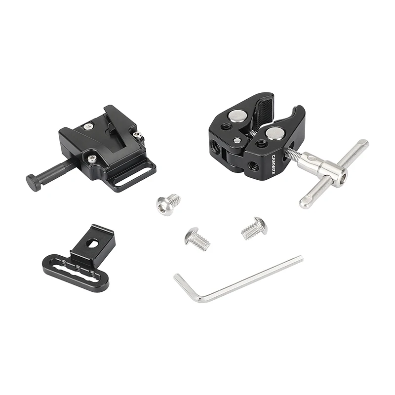Mini V-Lock Battery Adapter V Mount Quick Release Plate + Universal Super Crab