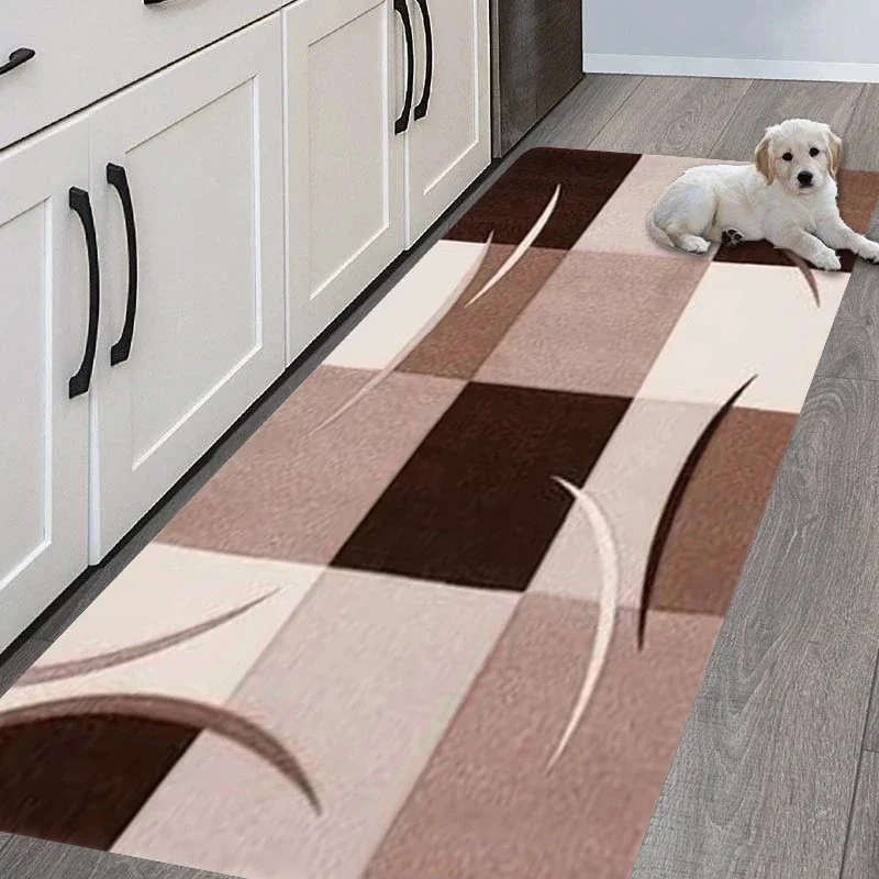 Modern Kitchen Mat Entrance Doormat Bedroom Mat Hallway Long Carpet for Living Room Bathroom Non-Slip Floor Foot Carpet