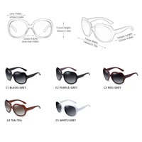 FUQIAN marque Design élégant polarisé surdimensionné rond lunettes de soleil femmes Simple mode grand plastique dames lunettes de soleil UV400 4