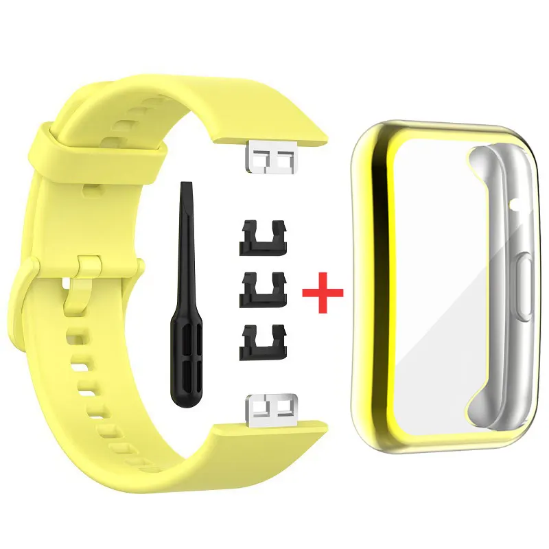 Durable TPU Case with Silicone Sport Band for Huawei Watch FIT – Women's Smartwatch Accessories Bundle