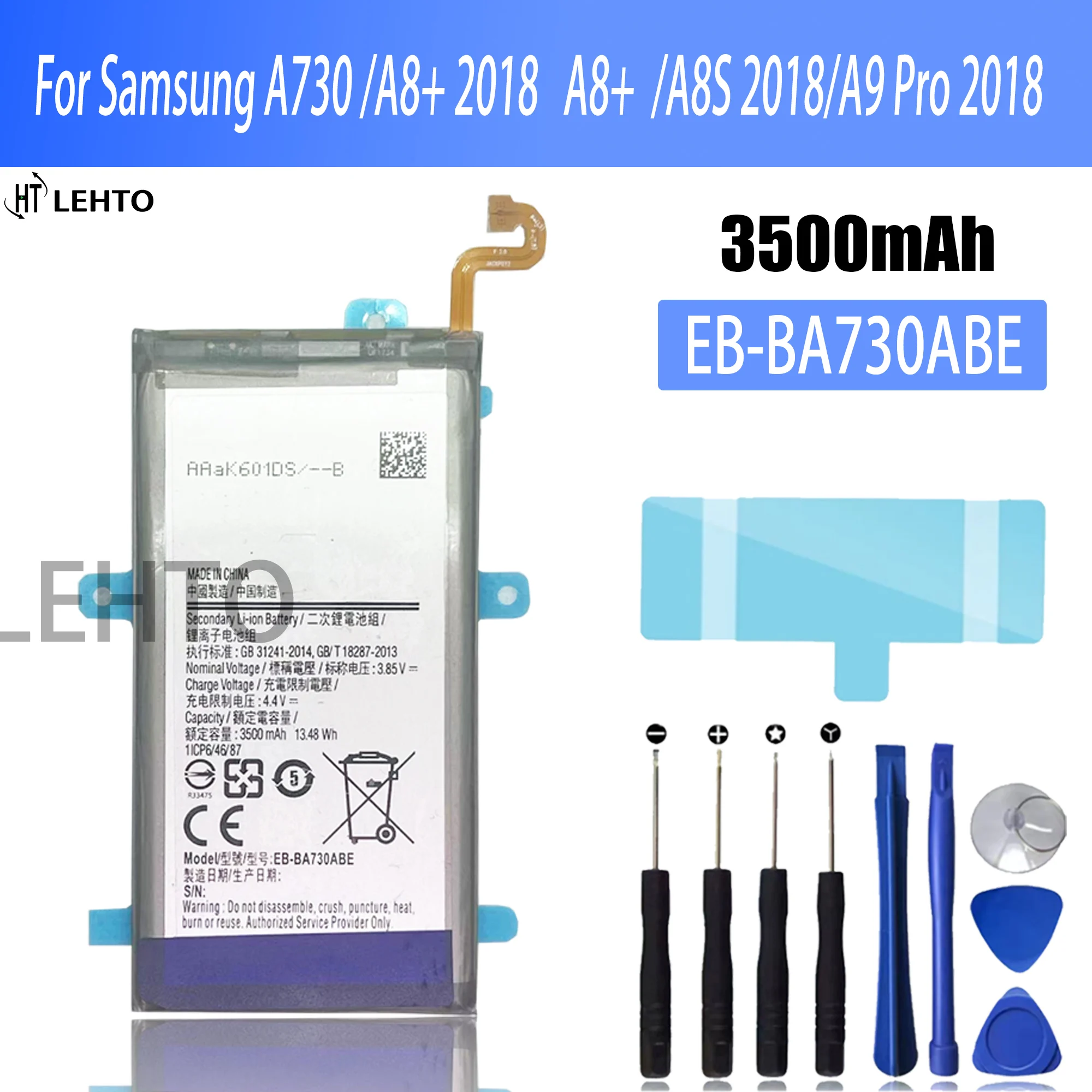 100-Battery-EB-BA730ABE-For-Samsung-A8-2018-version-A8-plus-SM-A800J-SM ...